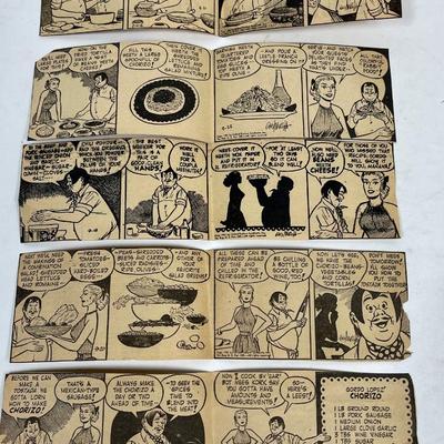 Vintage clippings of newspaper comic strips