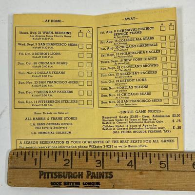 1952 Rams football schedule