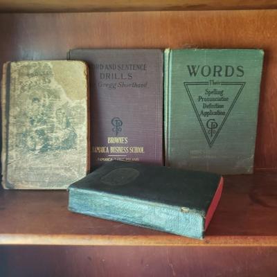 4 Antique Word & Arithmetic Books