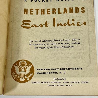 Pocket Guide in Netherlands East Indies vintage guide book