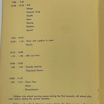 YOUR CHILD'S KINDERGARTEN - 1950's Booklet - Brea, CA - Laurel School Grade K