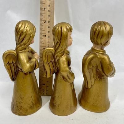 MCM Hand-Painted Gold Musical Angel Chalkware