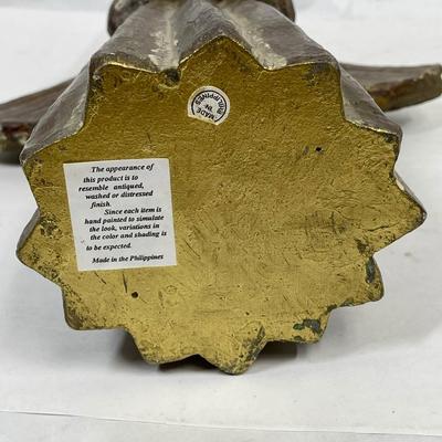 Angel Statue, Painted Plaster 12" tall