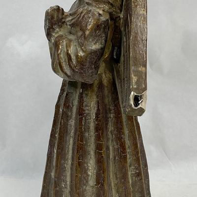 Angel Statue, Painted Plaster 12" tall