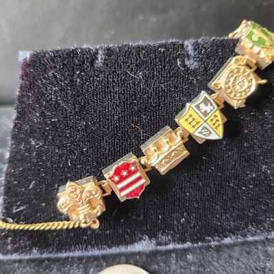 Vintage Enamel European Coats of Arms bracelet