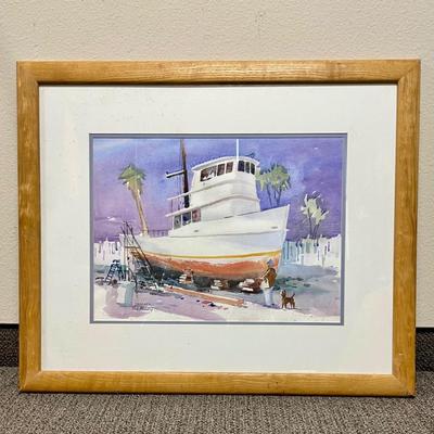 Boat Watercolor: Therapy by Bob Moodey