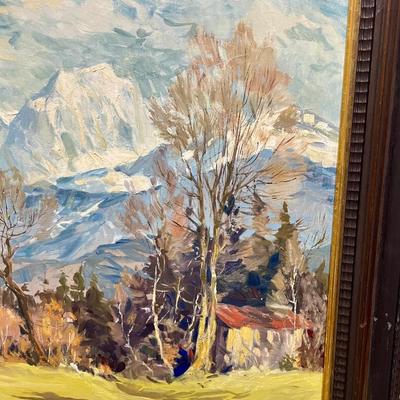 Oil on Canvas Landscape Painting, Framed and Signed by J. Knuettinger