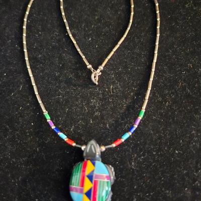 Native America Fetish Turtle with Inlay