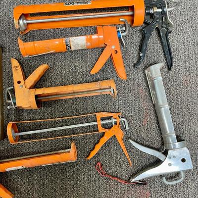 Lot of 7 Assorted Caulking Guns