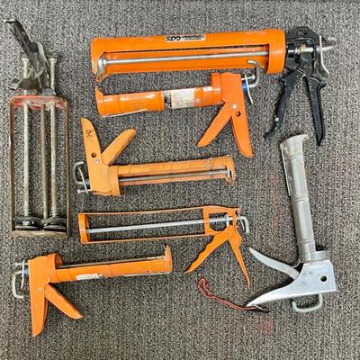 Lot of 7 Assorted Caulking Guns