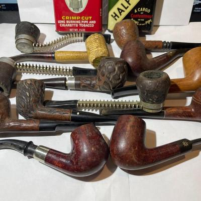 Heavily Used Pipe Collection and a Few Tins as Pictured. Receive all that's Pictured.