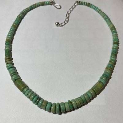 Jay King (DTR) Sterling Silver New Never Used Fashion Turquoise Beads 18"-20" Adjustable Necklace Preowned from an Estate....