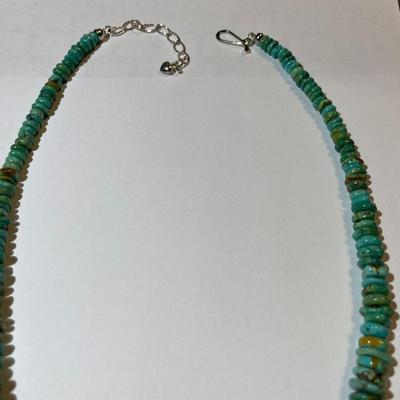 Jay King (DTR) Sterling Silver New Never Used Southwest Style Turquoise Bead 16"-18" Adjustable Necklace Preowned from an...