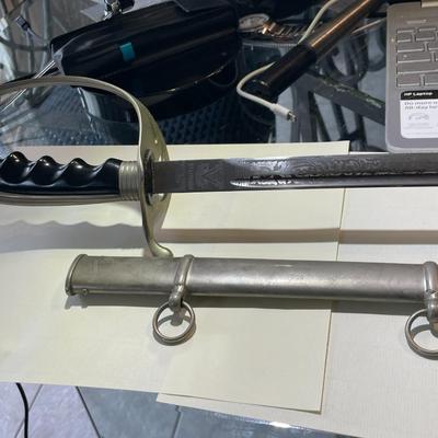 Vanguard Blade US MILITARY Dress & Ceremony Sword w/Scabbard Made in Toledo Spain 39" Long in Scabbard Preowned