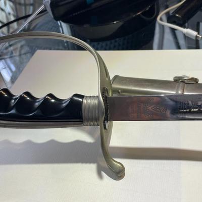 Vanguard Blade US MILITARY Dress & Ceremony Sword w/Scabbard Made in Toledo Spain 39" Long in Scabbard Preowned