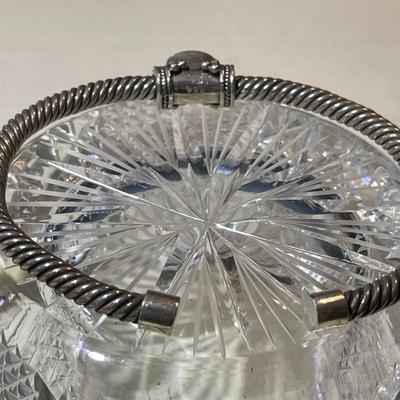 Vintage Heavy Sterling Silver Citrine Color Stone Standard Size Cable Cuff Bracelet in Good Preowned Condition.