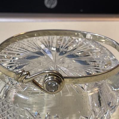Vintage Sterling Silver CZ Standard Size Bangle Bracelet that Opens at the CZ in Good Preowned Condition.
