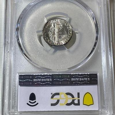 PCGS CERTIFIED 1939-P MS66 SUPERB TONED MERCURY SILVER DIME AS PICTURED.