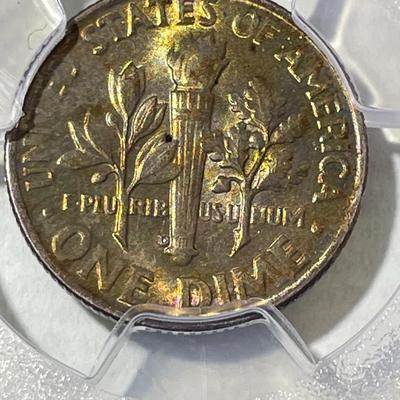 PCGS CERTIFIED 1952-D MS66 FULL BANDS SUPERB TONED ROOSEVELT SILVER DIME AS PICTURED.