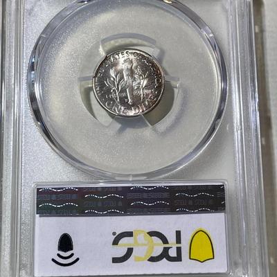 PCGS CERTIFIED 1950-S MS67 SUPERB TONED ROOSEVELT SILVER DIME AS PICTURED.