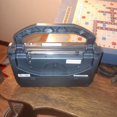EMERSON RADIO, SCRABBLE GAME, DESK ORGANIZER AND MORE