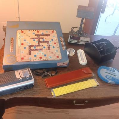EMERSON RADIO, SCRABBLE GAME, DESK ORGANIZER AND MORE