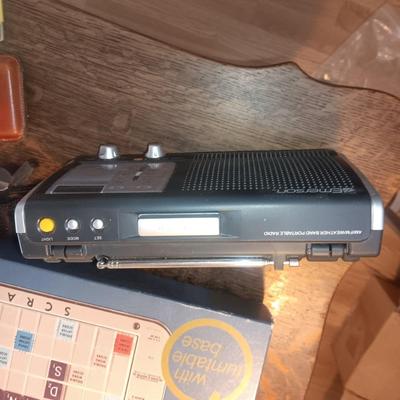 EMERSON RADIO, SCRABBLE GAME, DESK ORGANIZER AND MORE
