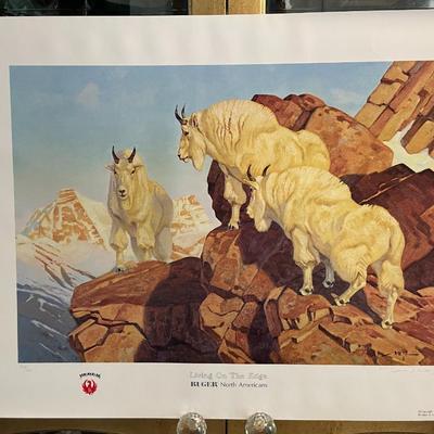 Living on the Edge Lithograph by D. Metz Artist Signed 759/950 18" x 24" Unframed Shipped in a Tube.