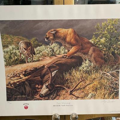 Fair Warning Lithograph Signed by Artist G. Beecham 759/950 18" x 24" Unframed Shipped in a Tube.