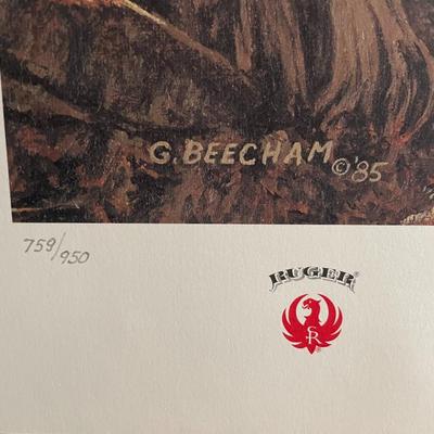 Fair Warning Lithograph Signed by Artist G. Beecham 759/950 18" x 24" Unframed Shipped in a Tube.