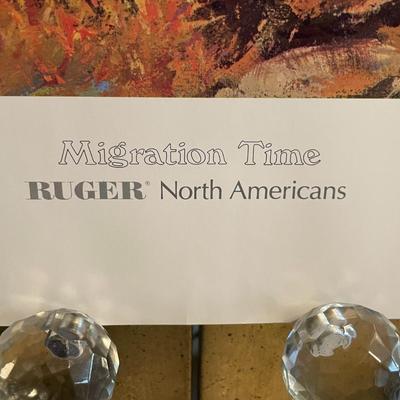 Migration Time Lithograph Signed by Artist Leon Parson 758/950 18" x 24" Unframed Shipped in a Tube.