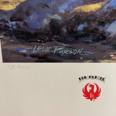 Looking over The Menu Lithograph by Leon Parson Artist Signed 758/950 18" x 24" Unframed Shipped in a Tube.