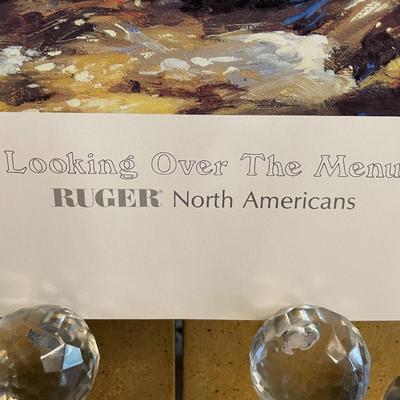 Looking over The Menu Lithograph by Leon Parson Artist Signed 758/950 18" x 24" Unframed Shipped in a Tube.