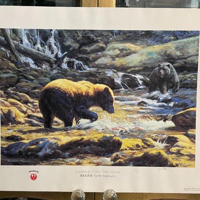 Looking over The Menu Lithograph by Leon Parson Artist Signed 758/950 18" x 24" Unframed Shipped in a Tube.