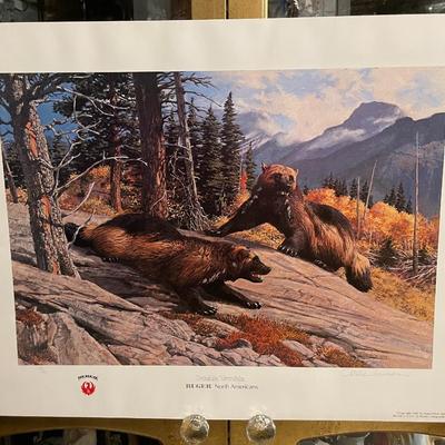 Double Trouble Lithograph Signed by Artist T. Beecham 758/950 18" x 24" Unframed Shipped in a Tube.