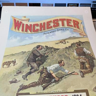 Winchester Repeating Arms DECEMBER 1894 Advertising Calendar Print/Copy 10" x 17" as Pictured.