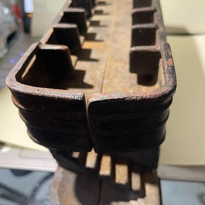 Vintage Heavy Black Cast Iron Metal Double Decker Passenger Bus 11-1/4" Long x 4" Tall in Good Preowned Condition.