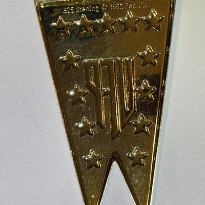 Lot #7 Star Trek Sterling Silver .925 (Dated 1992) Insignia 2-3/4" x 1-1/2" as Pictured.