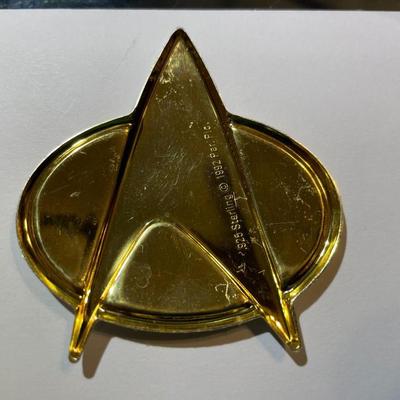 Lot #1 Star Trek Sterling Silver .925 (Dated 1992) Insignia 2-1/4" x 2-3/8" as Pictured.