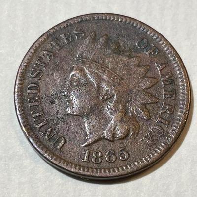 1865 VF CONDITION/POROUS CORRODED INDIAN HEAD CENT AS PICTURED.