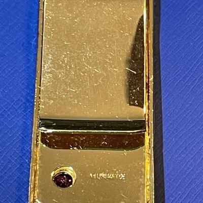 Vintage Mid-Century LIND 14K Gold Electro-Plate Money Clip in VG Never Used Preowned Condition.