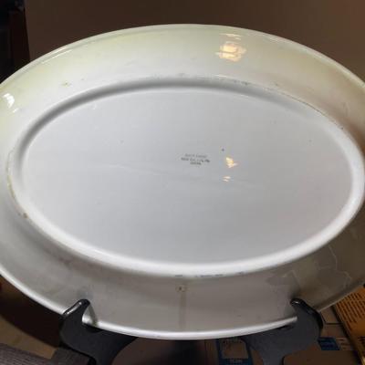 Vintage Shenango, New Castle, Pa Large Restaurant Ware Asian Scene Platter 10.75" x 15.75" in Good Preowned Condition as Pictured.