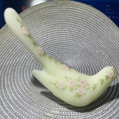 Vintage Fenton Bird Figurine Signed by the Artist 6.5" Long in Good Preowned Condition.