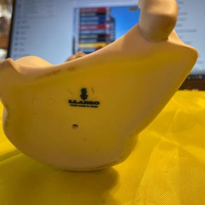 LLADRO Black Angel Figurine Playing the Mandolin by the Black Legacy Series Retired Matt Finish in Good Preowned Condition.