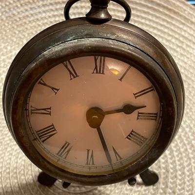 Huge Antique Desk Pocket Watch Copper/Bronze Metal with Easel in Non-Working Condition as Pic'd,