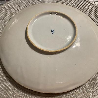 Antique Dutch Early Windmill Blue/White Plate 9-1/2" Diameter in Fair-Good Preowned Condition w/1 Side Fleck as Pic'd.