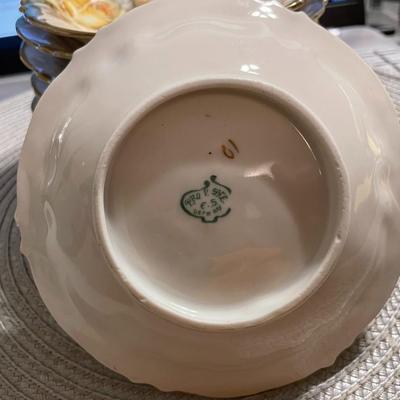 7 ES Germany Bavarian Dessert Dishes 5-1/8" Wide in Good Preowned Condition.