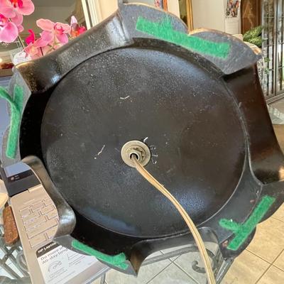 Antique Chinese Double Happiness Blue & White Ceramic Ginger Jar Lamp 12" Tall to the Top of the Jar w/Lid in VG Condition. (No...