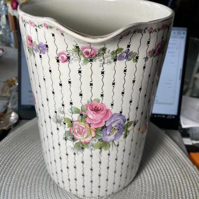 Vintage Royal Staffordshire Pottery Wilkinson Ltd England Pitcher 10" Tall in Good Preowned Condition.