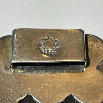 Vintage Mid-Century Mexican Sterling Silver .925 Green Onyx Bracelet 7.25 " Long 64.8 Grams TW as Pictured.